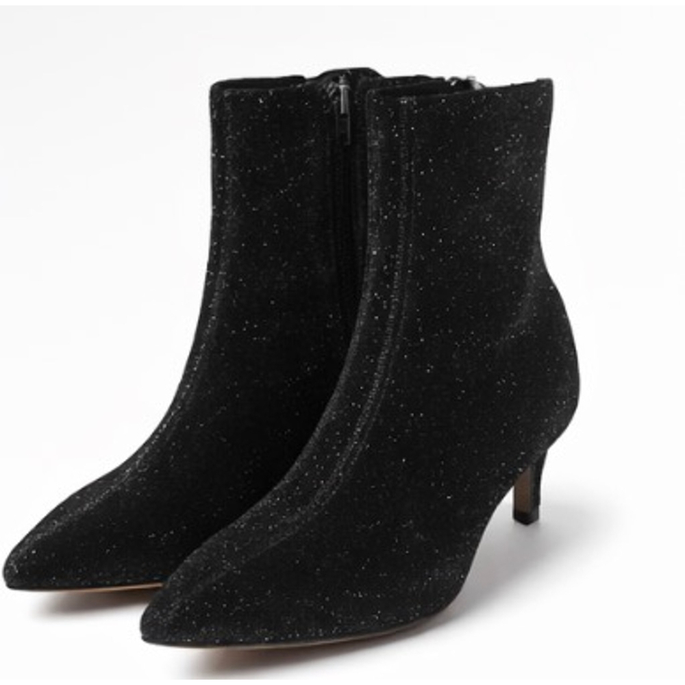 Rebecca Minkoff Black Glitter Ankle Boots & Booties 9.5